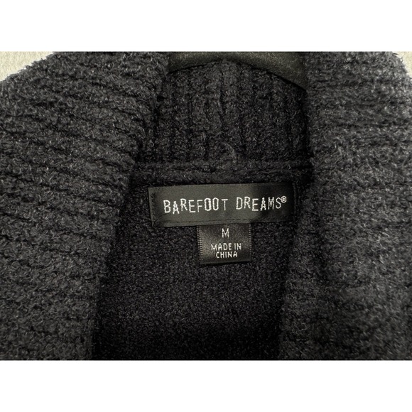 Barefoot Dreams CozyChic Lite Circle Cardi Black Cardigan Sweater Size M 452 - Picture 9 of 10